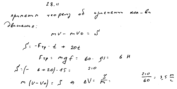 Мещерский 28.11 - Теоремы об изменении количества движения и момента количества движения материальной точки