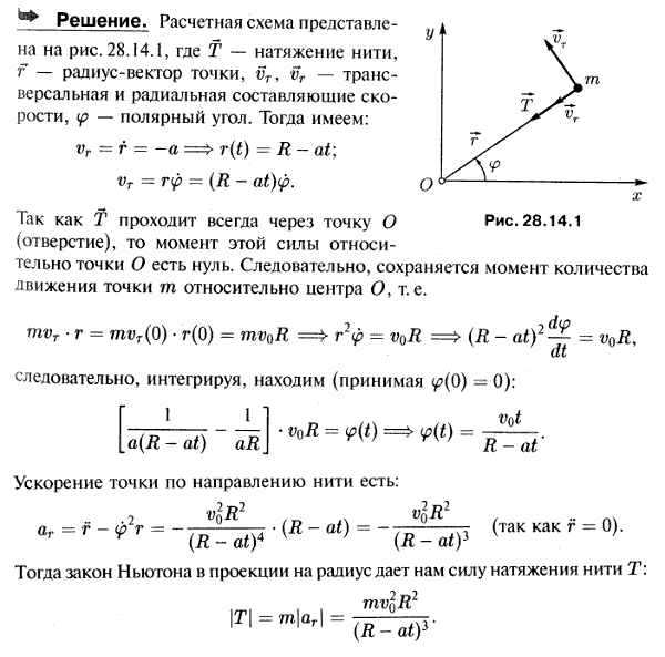 Мещерский 28.14 - Теоремы об изменении количества движения и момента количества движения материальной точки