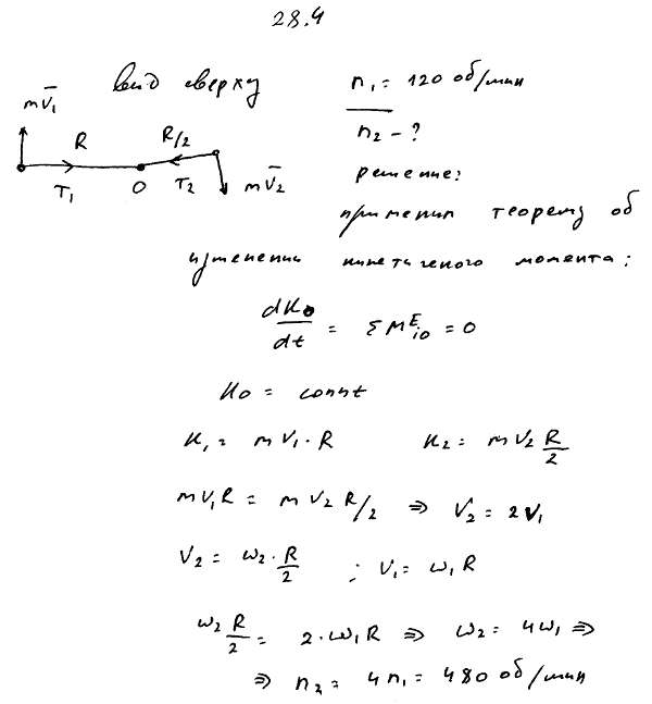 Мещерский 28.4 - Теоремы об изменении количества движения и момента количества движения материальной точки