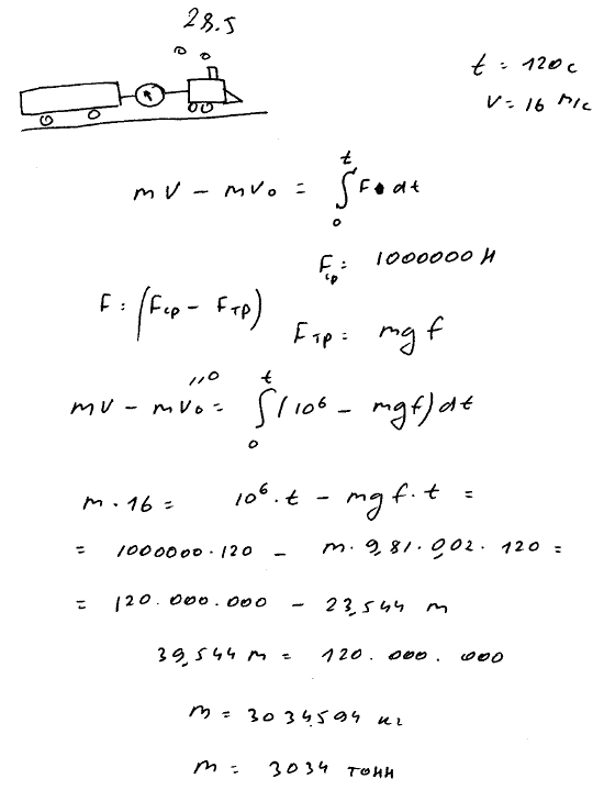 Мещерский 28.5 - Теоремы об изменении количества движения и момента количества движения материальной точки