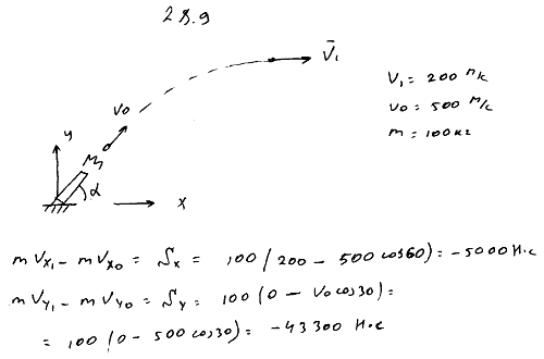 Мещерский 28.9 - Теоремы об изменении количества движения и момента количества движения материальной точки