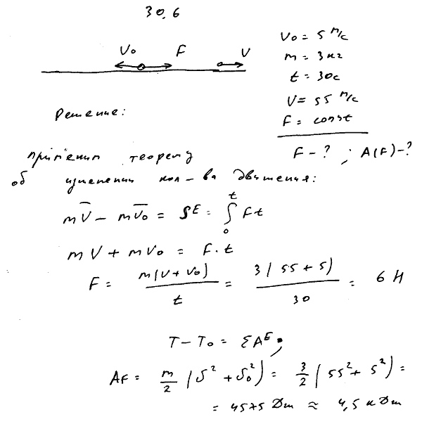 Мещерский 30.6 - Теорема об изменении кинетической энергии материальной точки