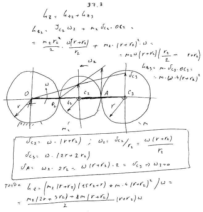 Мещерский 37.3 - Теорема об изменении главного момента количеств движения, дифференциальное уравнение вращения твердого тела